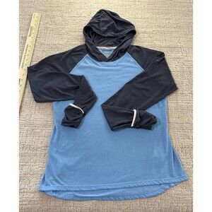 Nike Hooded Athletic Running Shirt 608860 Blue Dri Fit Reflective Women's Medium